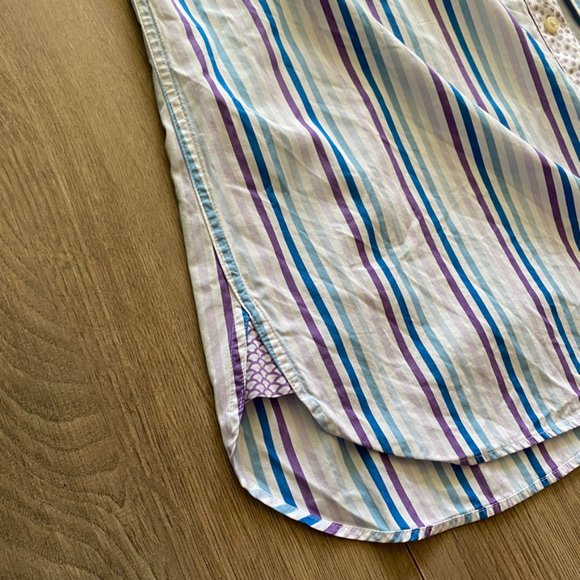 Ted Baker White Striped Button-Down Dress Shirt - Picture 4 of 13